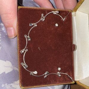 Source Unknown Silver Curved Earrings
